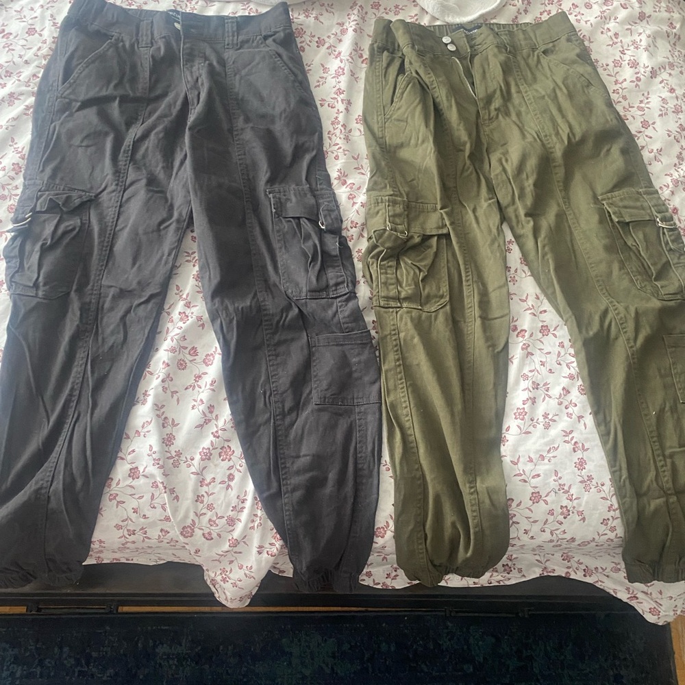 Both pairs for $16 Refuge Olive and Gray Cargo Pants